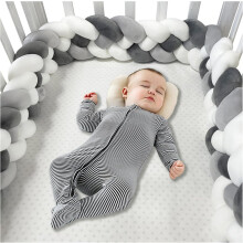 (350cm, 4 Shares L) Bed Bumper Knotted, Knot Cushion, Braided Cot Bumper, Baby Cot Bumpers Braided, Extra Soft Knot Pillow Braided Pillows for Room Decor