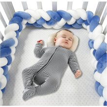 (350cm, 4 Shares J) Bed Bumper Knotted, Knot Cushion, Braided Cot Bumper, Baby Cot Bumpers Braided, Extra Soft Knot Pillow Braided Pillows for Room Decor