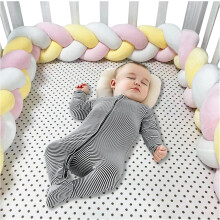 (400cm, 3 Shares C) Bed Bumper Knotted, Knot Cushion, Braided Cot Bumper, Baby Cot Bumpers Braided, Extra Soft Knot Pillow Braided Pillows for Room Decor