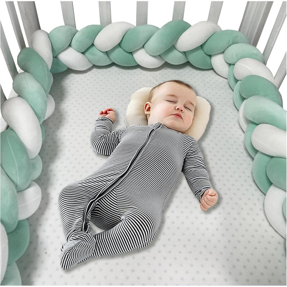 (400cm, 3 Shares H) Bed Bumper Knotted, Knot Cushion, Braided Cot Bumper, Baby Cot Bumpers Braided, Extra Soft Knot Pillow Braided Pillows for Room De