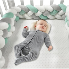 (400cm, 4 Shares C) Bed Bumper Knotted, Knot Cushion, Braided Cot Bumper, Baby Cot Bumpers Braided, Extra Soft Knot Pillow Braided Pillows for Room Decor