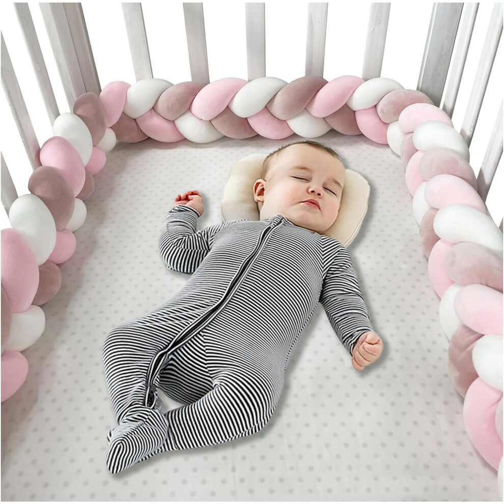 (500cm, 3 Shares F) Bed Bumper Knotted, Knot Cushion, Braided Cot Bumper, Baby Cot Bumpers Braided, Extra Soft Knot Pillow Braided Pillows for Room De