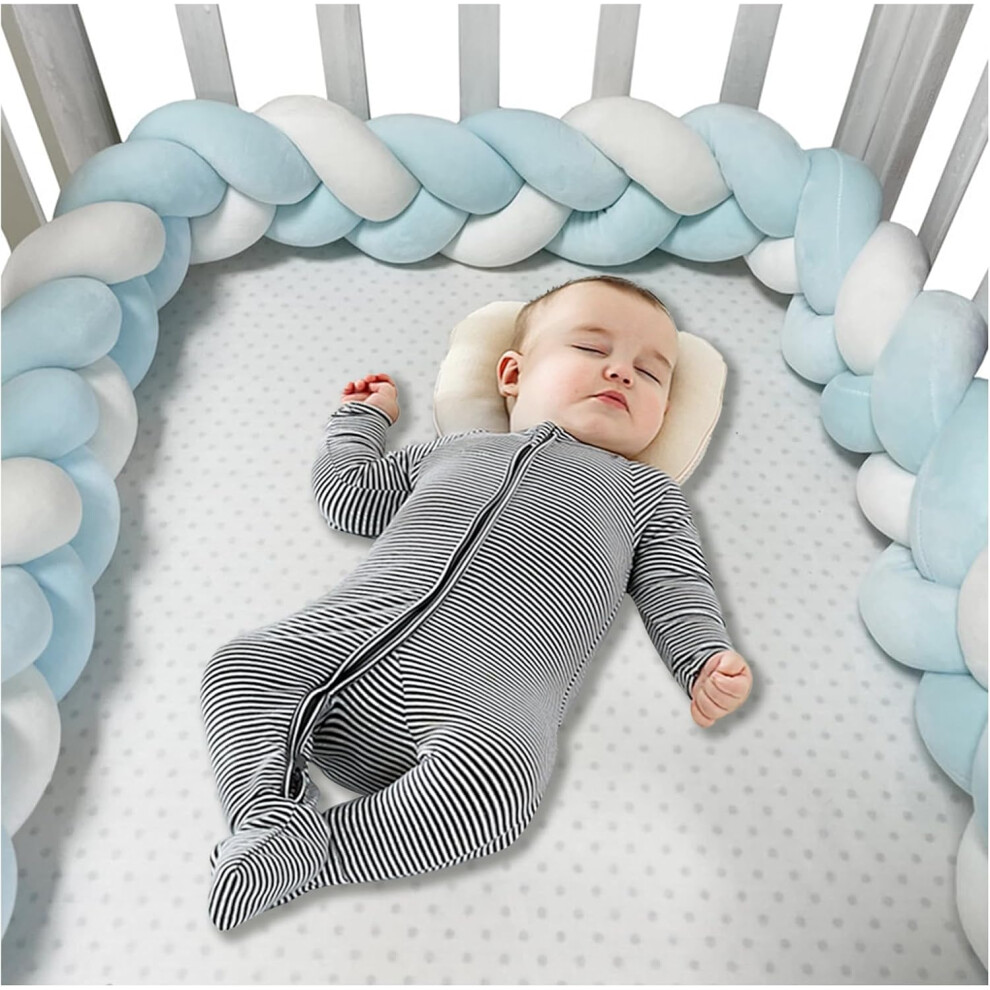 (500cm, 3 Shares J) Bed Bumper Knotted, Knot Cushion, Braided Cot Bumper, Baby Cot Bumpers Braided, Extra Soft Knot Pillow Braided Pillows for Room De