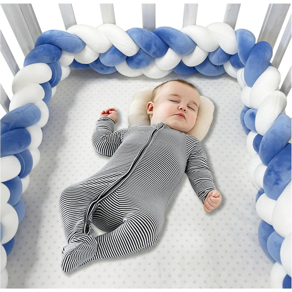(500cm, 4 Shares J) Bed Bumper Knotted, Knot Cushion, Braided Cot Bumper, Baby Cot Bumpers Braided, Extra Soft Knot Pillow Braided Pillows for Room De