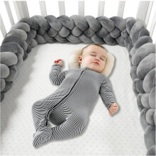 (500cm, 4 Shares M) Bed Bumper Knotted, Knot Cushion, Braided Cot Bumper, Baby Cot Bumpers Braided, Extra Soft Knot Pillow Braided Pillows for Room Decor
