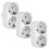 3pcs Socket Adapter, 2 In 1 Double Plug Triple Socket 16a/250v, 3680w Max Double Socket Adapter Eu 1