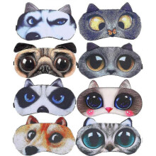 8 Pack Cute Animal Funny Sleep Eye Mask for Sleeping Cat Dog Soft Plush Blindfold Sleep Masks Eye Cover for Kids Girls Men Women Airplane Travel Nap N
