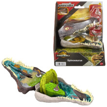 Jurassic World Rebirth Spinosaurus Micro Adventures Compact Playset - Portable Dino Head with 4 Environments & 3 Figures