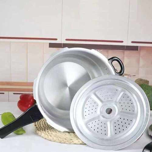 7L Dual Handle aluminum Pressure Cooker Kitchen Catering Cookware 2