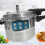 7L Dual Handle aluminum Pressure Cooker Kitchen Catering Cookware 2
