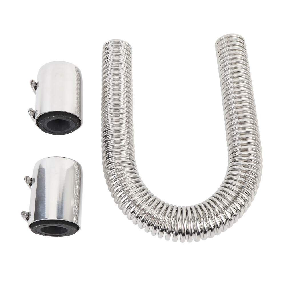 24In Stainless Steel Coolant Radiator Hose Kit Flexible Efficient Cooling Coolant Hose Kit For 1 3/4In 1 1/2In 1 1/4In Hose Silver 4611312247081