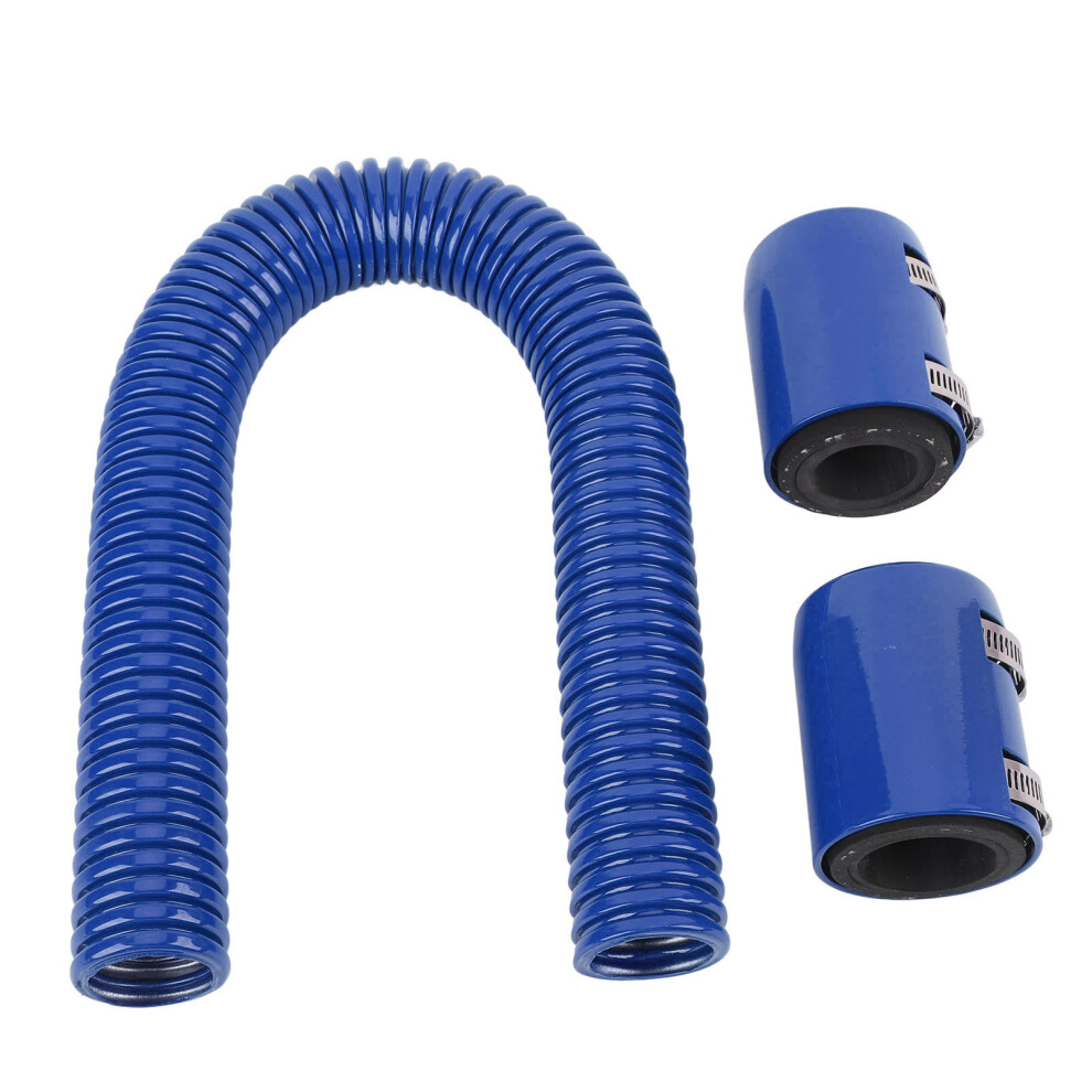 24In Stainless Steel Coolant Radiator Hose Kit Flexible Efficient Cooling Coolant Hose Kit For 1 3/4In 1 1/2In 1 1/4In Hose Blue 8761312247256