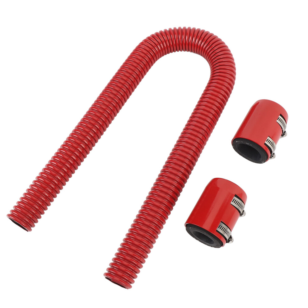 36 Inch Flexible Stainless Steel Radiator Hose Kit With Billet Clamps Universal Flex Radiator Coolant Water Hose Red 4631312247232