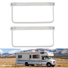 Pair of Foldable RV Shoe Rack Space Saving Aluminium Alloy Wall Mounted Shoe Organizer Hanging Shoe Storage Shelf for RV White