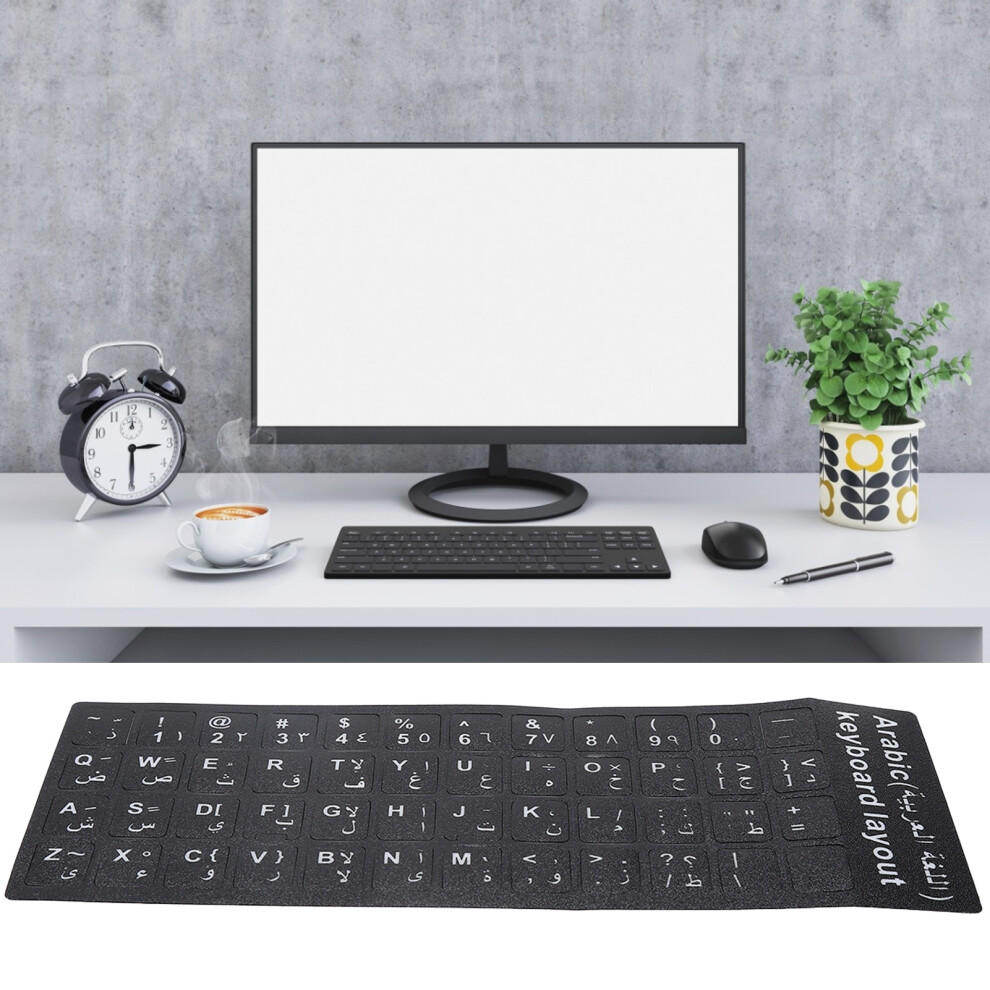 Keyboard Sticker Arabic Waterproof Background For Notebook Desktop Pc Computer Black 9391312251817