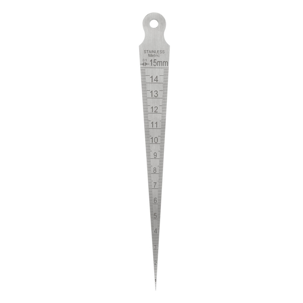 1Pcs Stainless Steel Wedge Welding Taper Feeler Gauge Ruler Hole Inspection Tool 0-15Mm 4951312256516