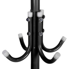 Multi Hook Metal Coat Hat Rack Tree Stand Clothes Bag Hanger Organizer for Home Bedroom (Black)
