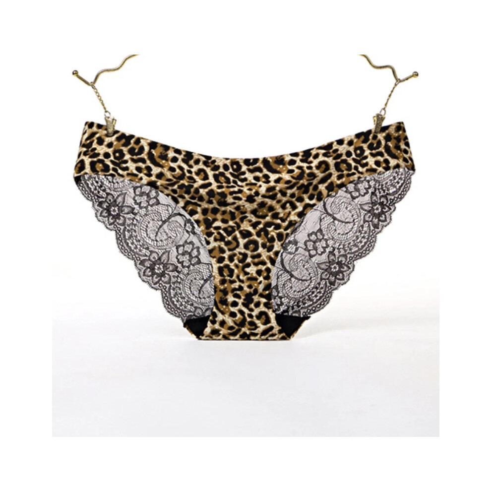 (S, Leopard) Women Sexy Lace Seamless Thongs Panties Lingerie Soft Underwear Briefs Knickers