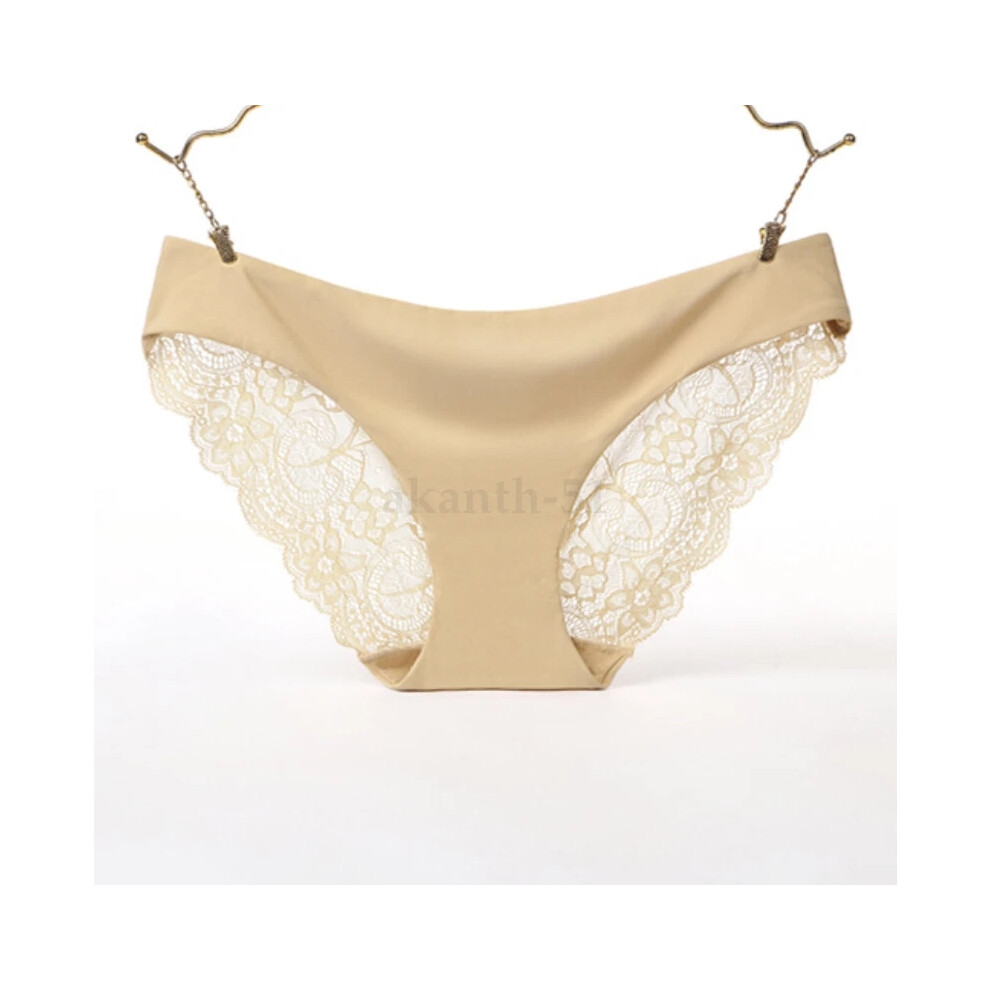 (XXL, Skin) Women Sexy Lace Seamless Thongs Panties Lingerie Soft Underwear Briefs Knickers
