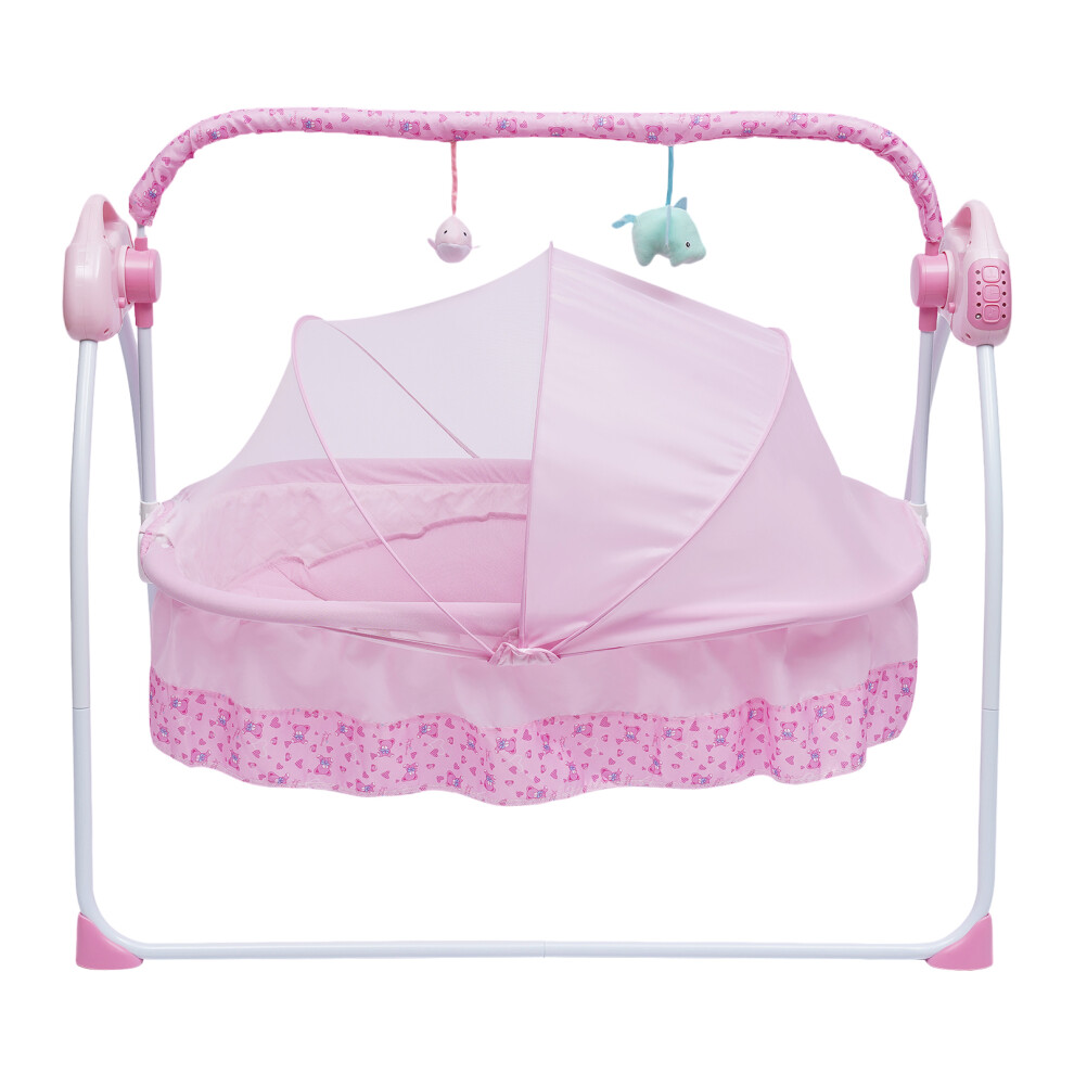 (Pink) Baby Swing Electric Cradle Without Battery for 0-18 Months
