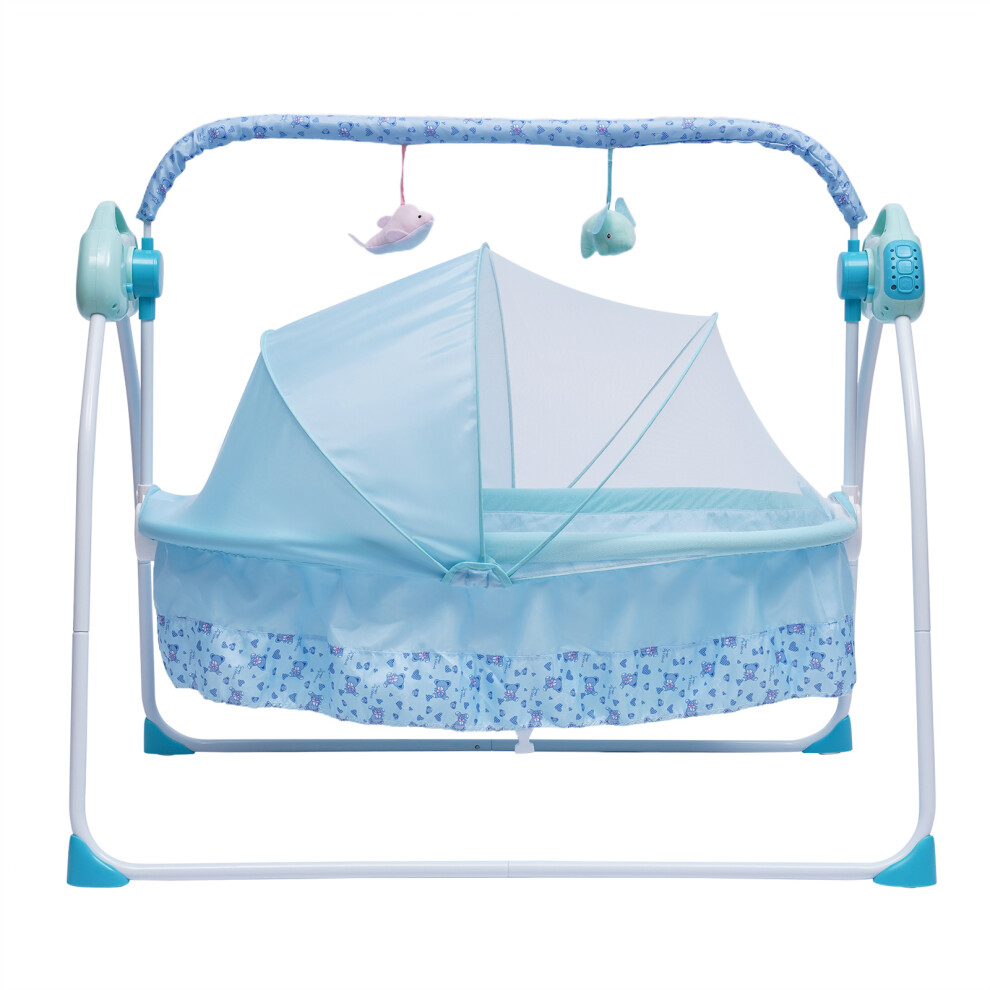 (Blue) Baby Swing Electric Cradle Without Battery for 0-18 Months