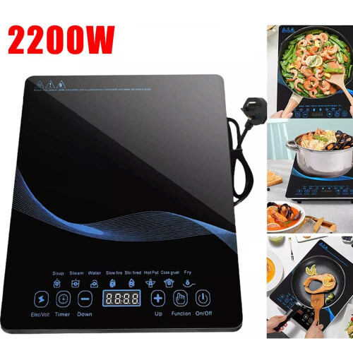 2200W Electric Induction Hob Digital Touch Single Cooker Hot Plate