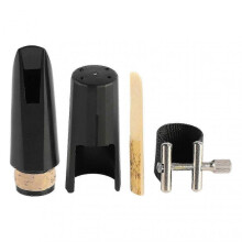 Clarinet Mouthpiece Kit with Ligature Reed Plastic Cap Black Music Accessory