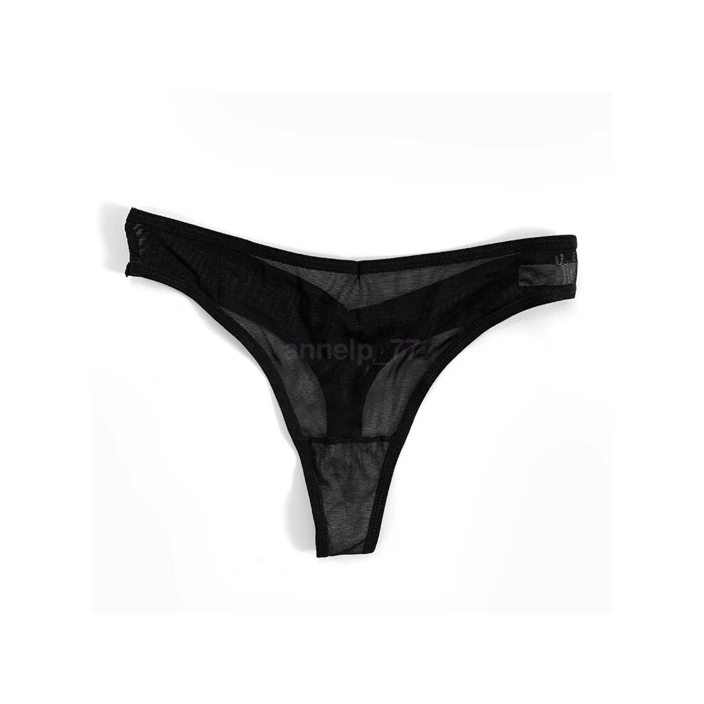 Black (, S) Women Mesh Sheer G-String See Through Lingerie Underwear Thongs Knickers