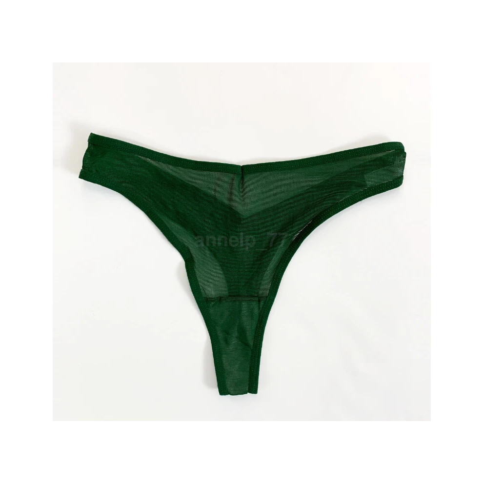 Green (, M) Women Mesh Sheer G-String See Through Lingerie Underwear Thongs Knickers