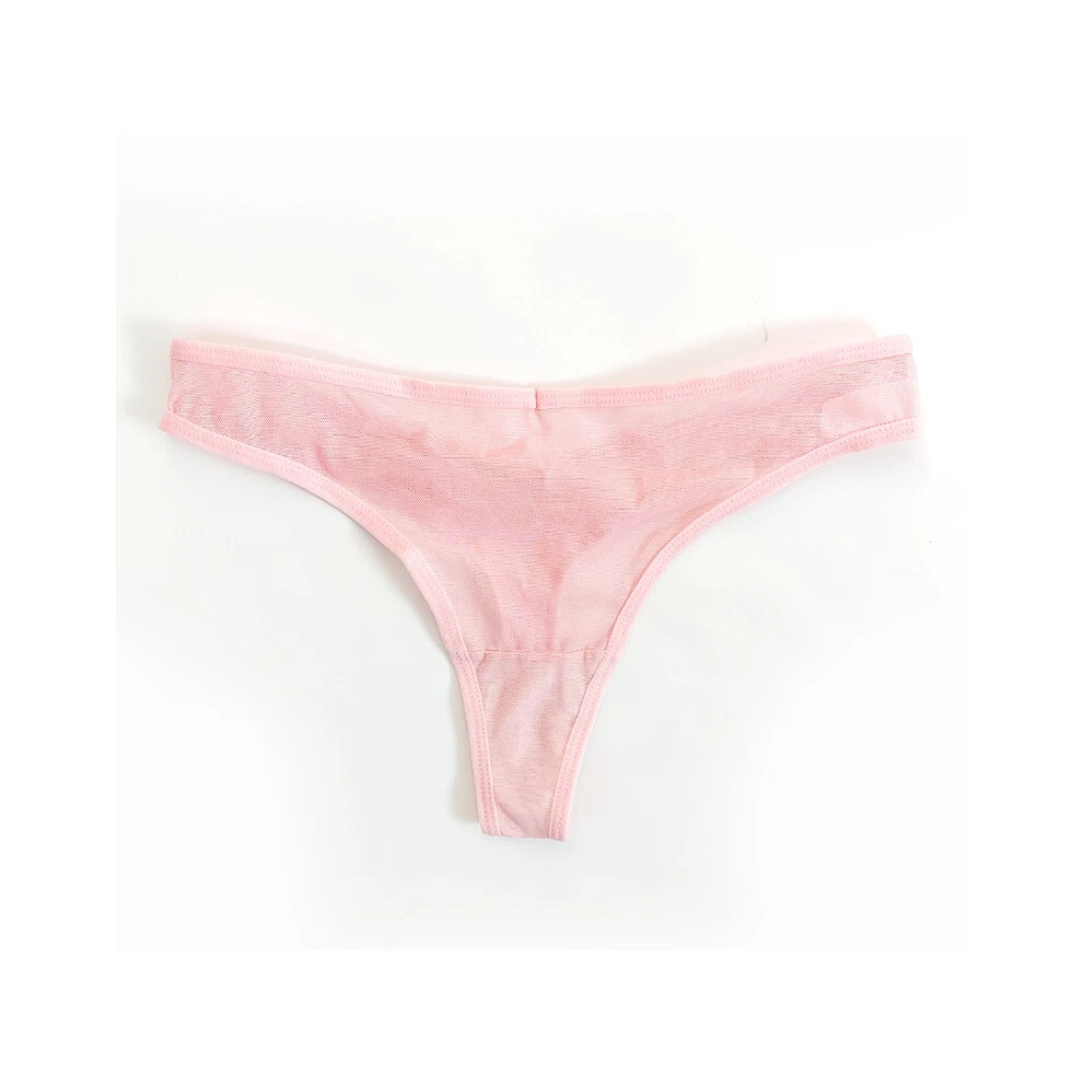 Pink (, M) Women Mesh Sheer G-String See Through Lingerie Underwear Thongs Knickers