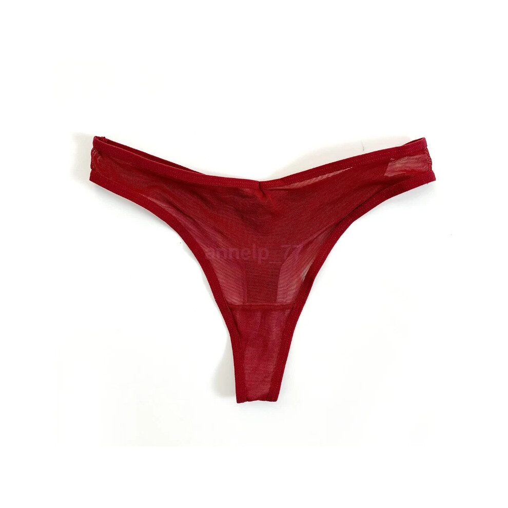Red (, L) Women Mesh Sheer G-String See Through Lingerie Underwear Thongs Knickers