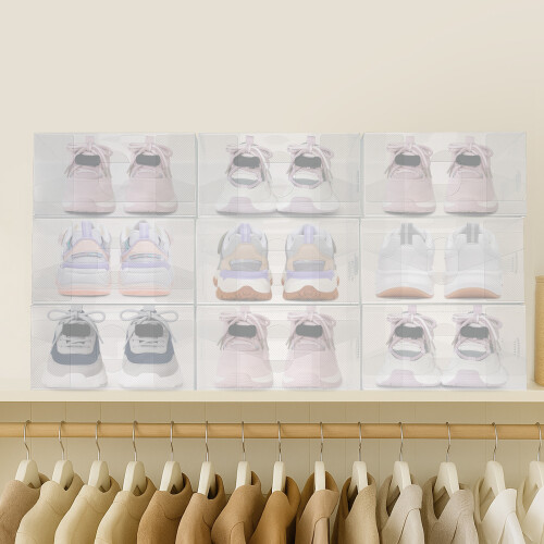 10 Pack Shoe Storage Boxes Stackable Shoe Organiser Box Set 1