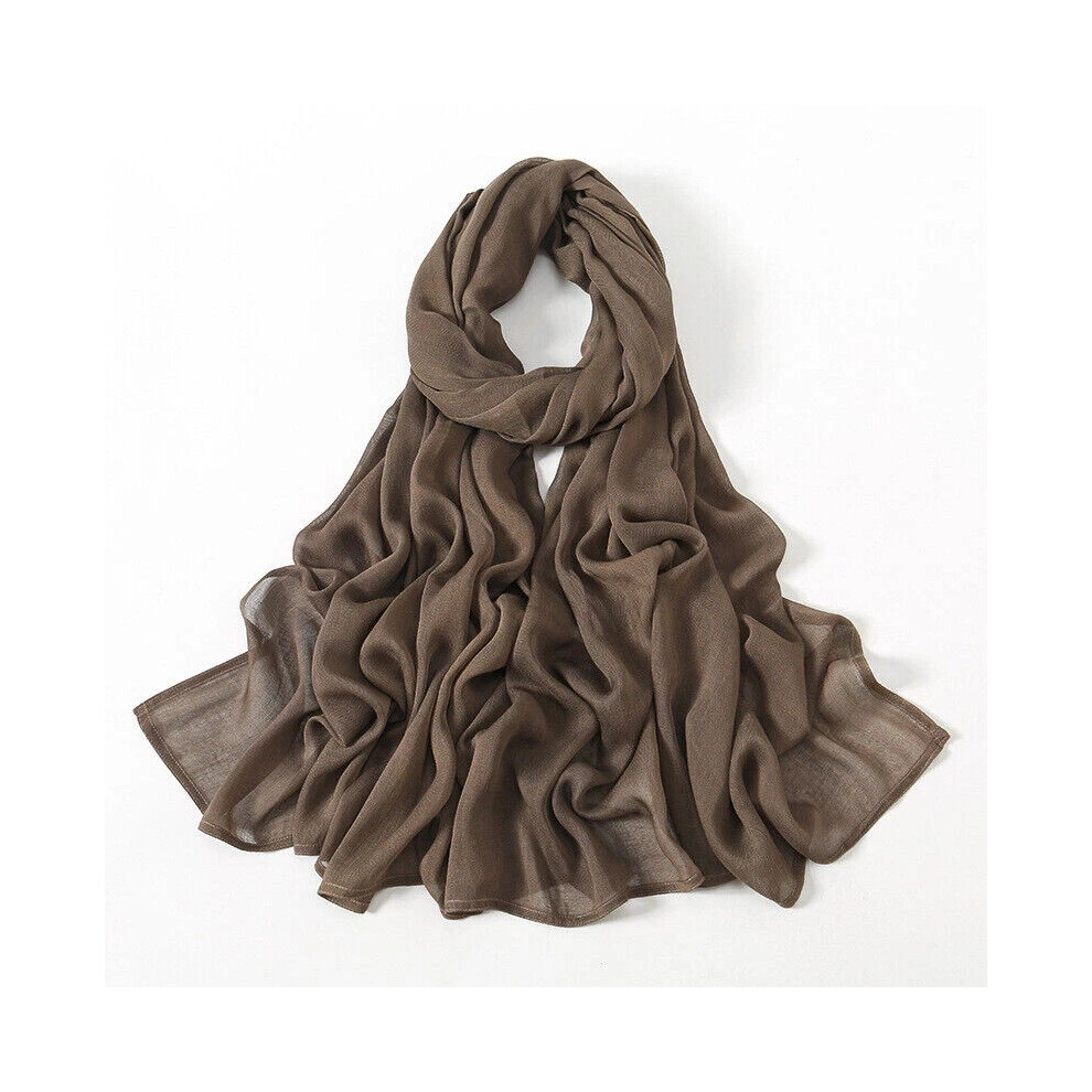 (09# Dark Brown, 185*85cm) Muslim Women Cotton Long Hijab Headscarf Wrap Shawl Islamic Turban Scarves Hot-image-OPC-PHPH2MX-NEW