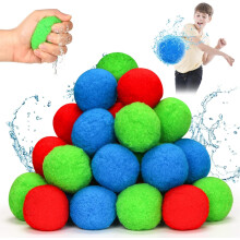 Waterbommen, herbruikbare softbal, 30 stuks waterbommen, set Splash ballen, katoenen waterballen, waterballonnen, cadeau voor kinderen, zomer, buiten