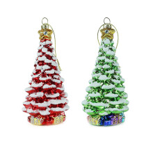 (As show, One size) Realistic Glass Tree Ornaments Christmas Hanging Decorations Holiday Decors