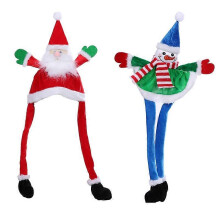 (As show, One size) 2 PCS Cute Cartoon Christmas Hat Movable Hands Hat Coldproof for Halloween Xmas