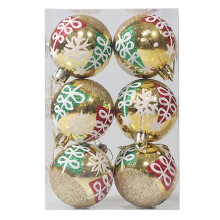 (Gold, One size) Not Easy to Age 6 Pcs Shatterproof Christmas Ball Ornaments for Xmas Christmas