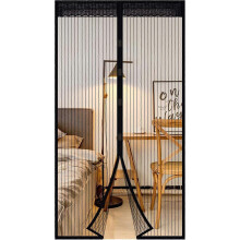 (As show, One size) Magnetic Door Mosquito Net Self-Closing Insect Fly Mosquito Door Curtain with Magnets No Drilling (100x220cm) Black