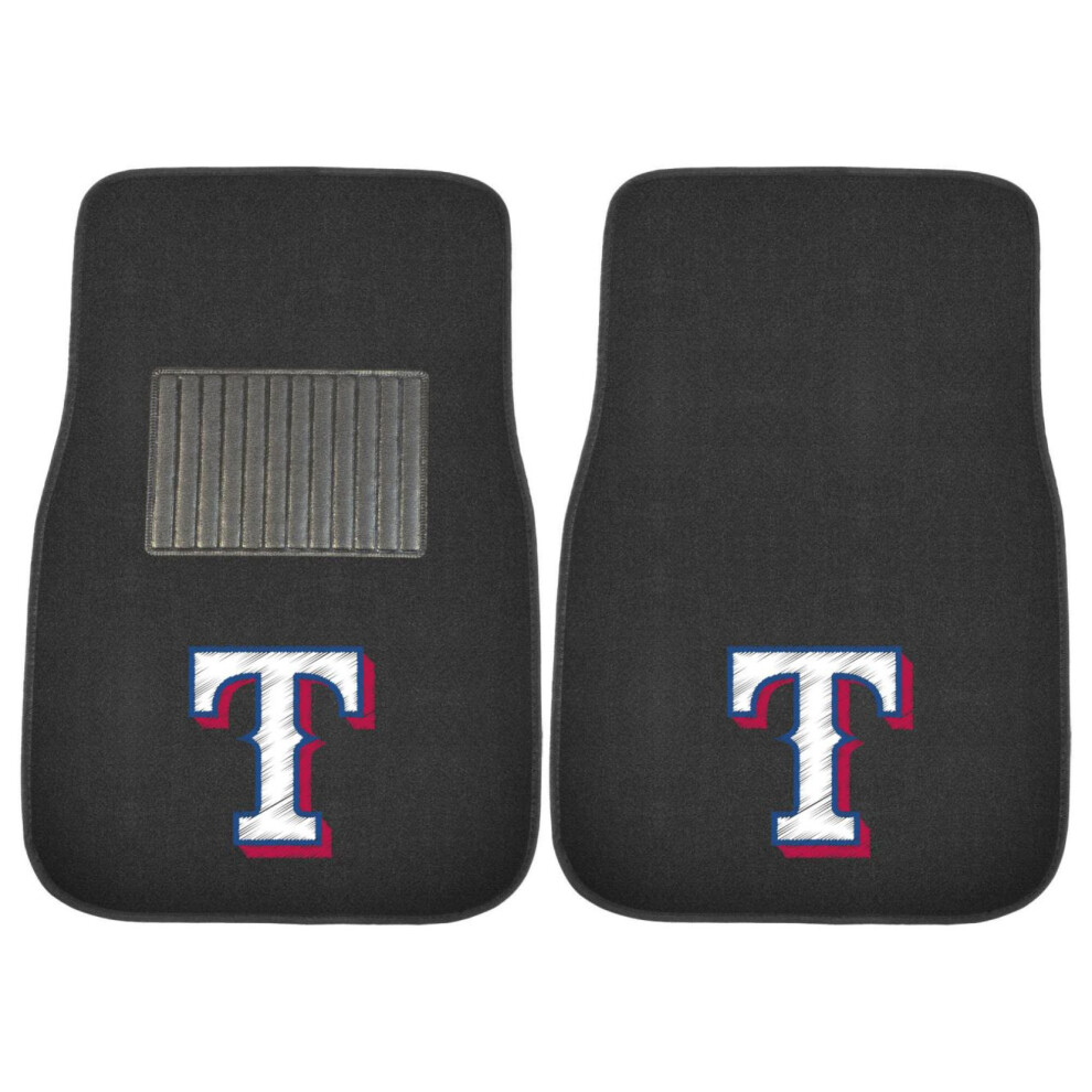 Fanmats 20577 Texas Rangers 2-Piece Embroidered Team Logo Car Mat Set Front Row Automotive Floor Mats 842281105773