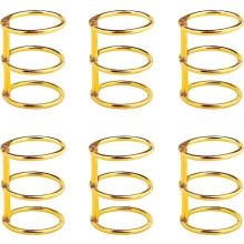 (As show, One size) Book Rings 3-Ring Rings Metal Sheet Binders 25mm Metal Ring Binder for Study Card Photo Album Scrapbook Sheets 6 Pieces Gold