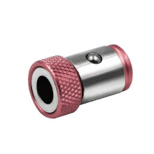 (As show, One size) Red 5pcs Magnetic Ring Non-Slip Screwdriver Accessories for 1/4 Screwdriver Bits