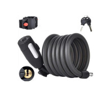 (As show, One size) Bike Lock with 2 Keys,Black 180cm/12mm Spiral Chain Lock Bike Cable Lock,Very High Security Bike Lock for Bicycle,Tricycle,Scooter,Motorcycles,E-Bike