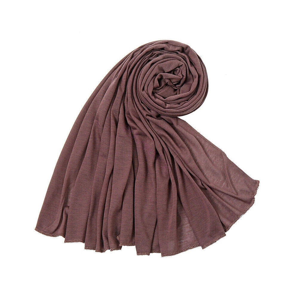 (29#BrownCoffee) Jersey Hijab Scarf Women Muslim Shawl Wrap Islamic Headscarf Turban Scarves