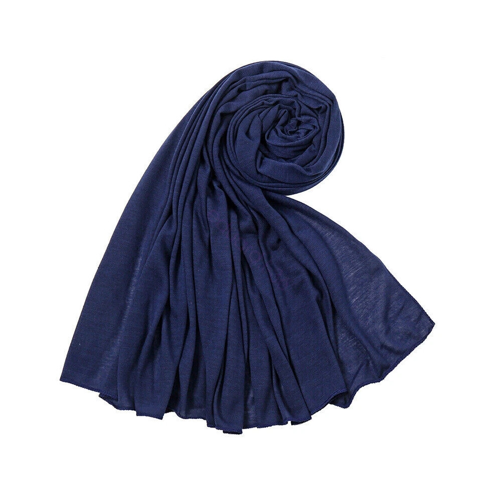 (28#LightNavy) Jersey Hijab Scarf Women Muslim Shawl Wrap Islamic Headscarf Turban Scarves New-image-OPC-PHPHBWB-NEW