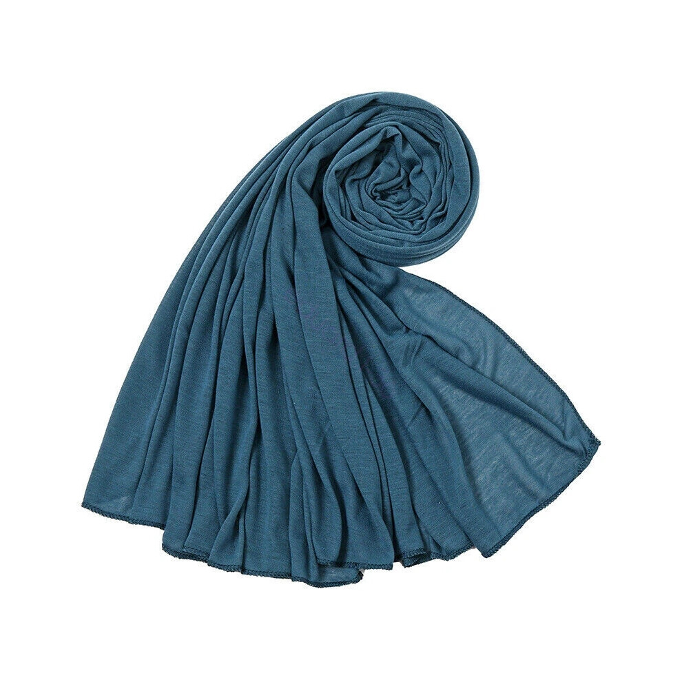 (06 Dark Blue) Jersey Hijab Scarf Women Muslim Shawl Wrap Islamic Headscarf Turban Scarves Hot-image-OPC-PHPHC2F-NEW