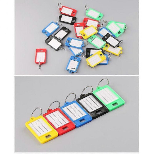 100 Pieces Tough Plastic Key Tags Oval Label Tag with Window and Split Ring,blank Labeling Tags 5 C 1