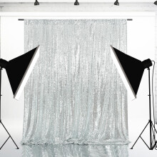 Eeuwige schoonheid zilveren pailletten bruiloft achtergrond fotografie achtergrond partij gordijn 8Ft X 8Ft