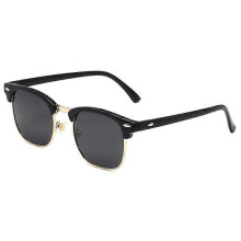 (A) Sunglasses Mens Womens Ladies Retro Classic Black Half Rimmed UV