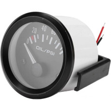 Car Oil Pressure Gauge 12V 2in 100PSI Oil Pressure Gauge, Car Modification Oil Pressure Gauge Kit White Light Oil Pressure Gauge Meter Universal for 1
