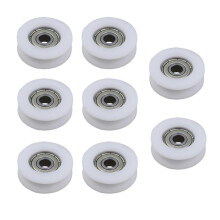 8pcs White U Shape Guide Pulley Sealed Rail Ball Bearing Wheel 6x30x10mm